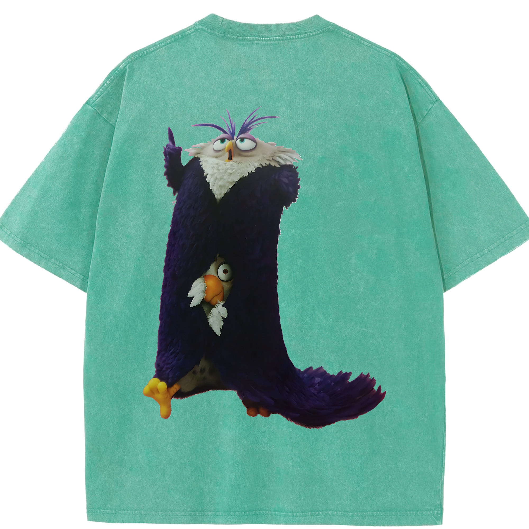 （画像用） Angry Birds アングリーバード 綿100% ヴィンテージ風 半袖Tシャツ（背面プリント）